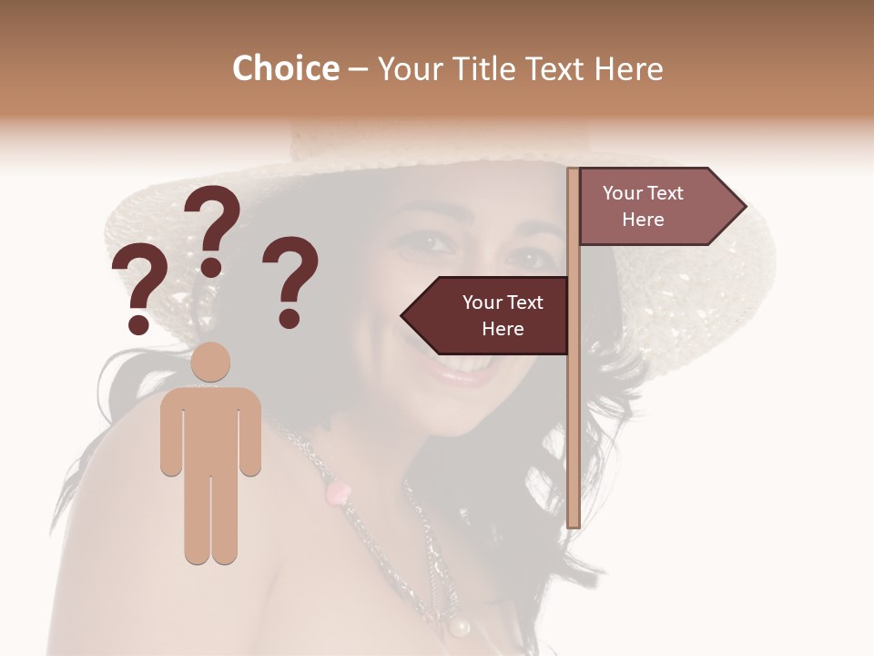 Isolated Happy Long Hair PowerPoint Template