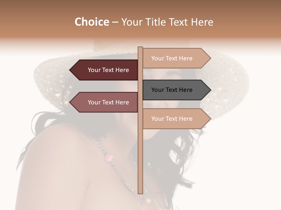 Isolated Happy Long Hair PowerPoint Template