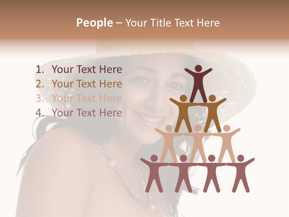 Isolated Happy Long Hair PowerPoint Template