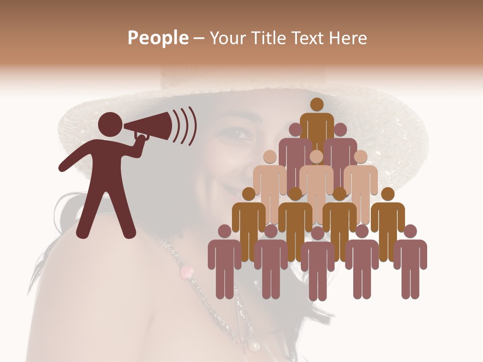 Isolated Happy Long Hair PowerPoint Template