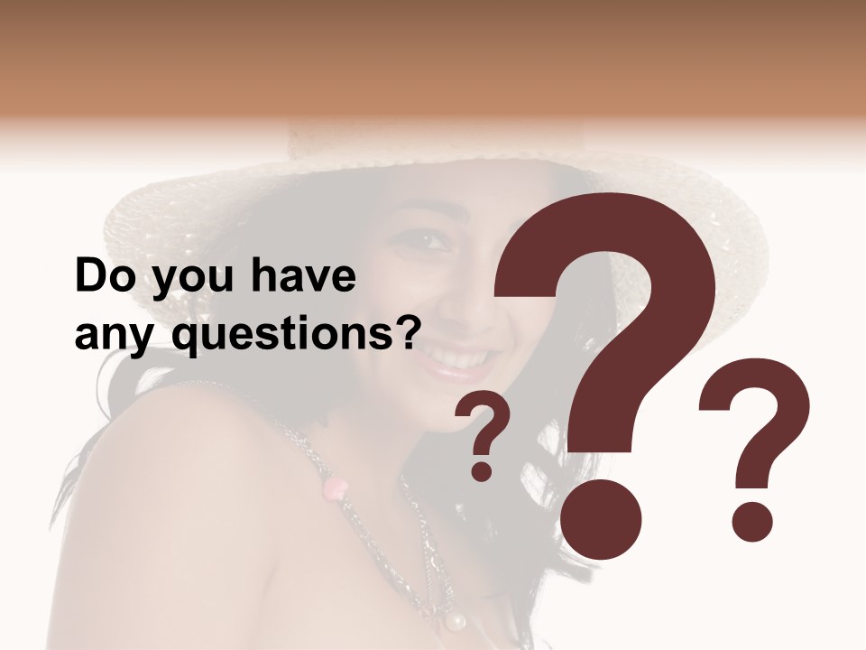 Isolated Happy Long Hair PowerPoint Template