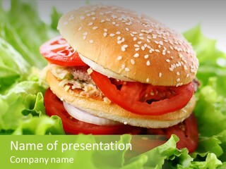 Hamburger Meat Fast PowerPoint Template