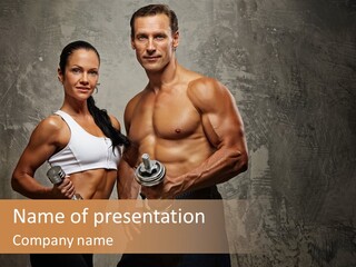 Fitness Male Couple PowerPoint Template