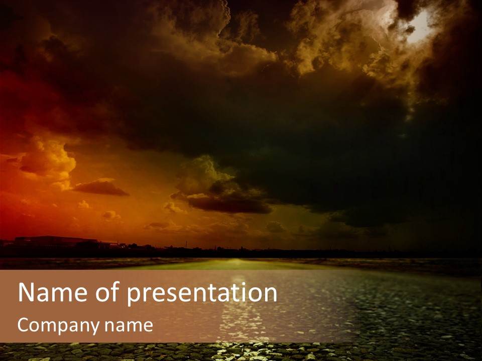 Distant Cloudy Outdoors PowerPoint Template