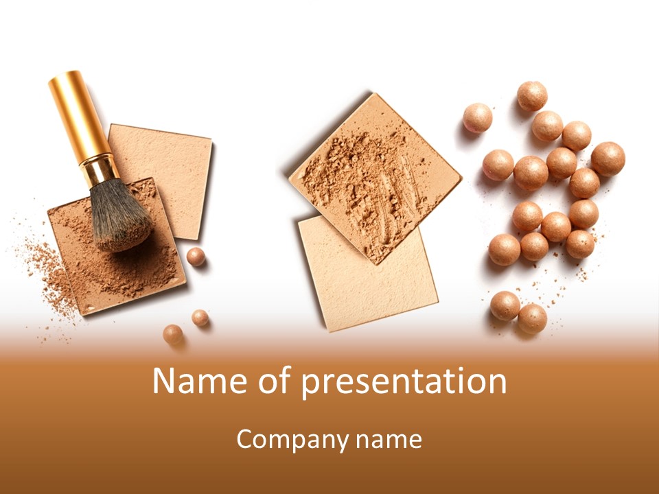 Cosmetic Brush Balls PowerPoint Template