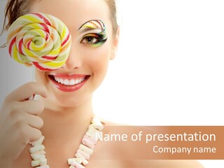 Preetty Young Happy PowerPoint Template