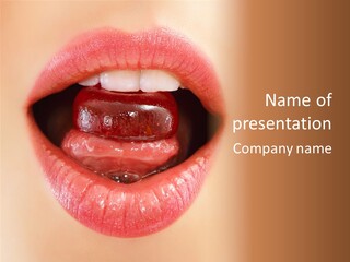 Model Sweet Lips PowerPoint Template