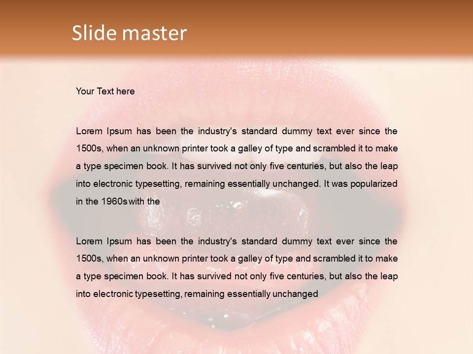Model Sweet Lips PowerPoint Template