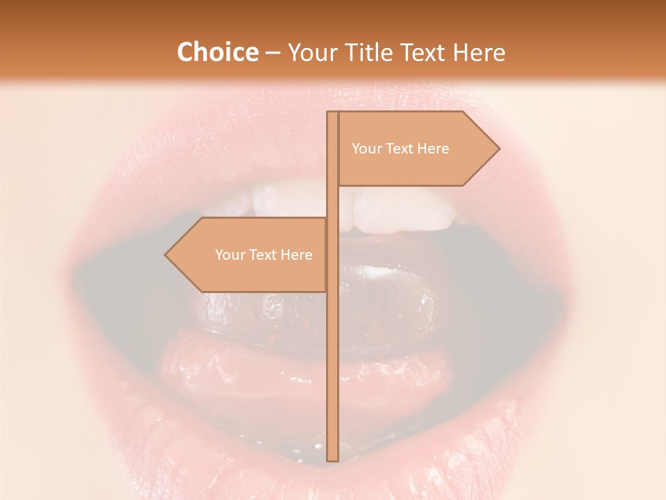 Model Sweet Lips PowerPoint Template