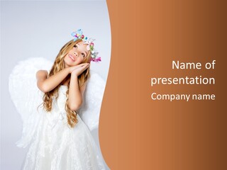 Beautiful Young Happy PowerPoint Template