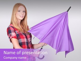 Mauve Purple Parasol PowerPoint Template