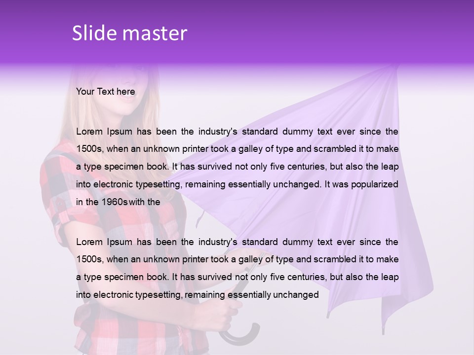 Mauve Purple Parasol PowerPoint Template