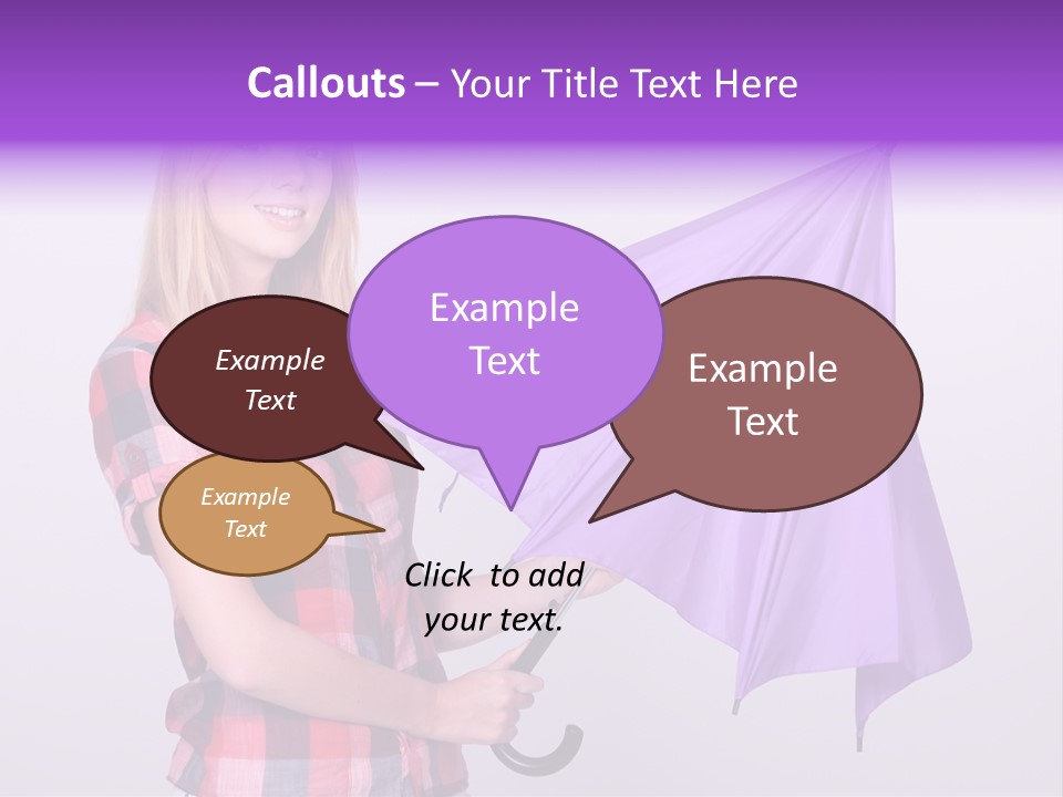 Mauve Purple Parasol PowerPoint Template