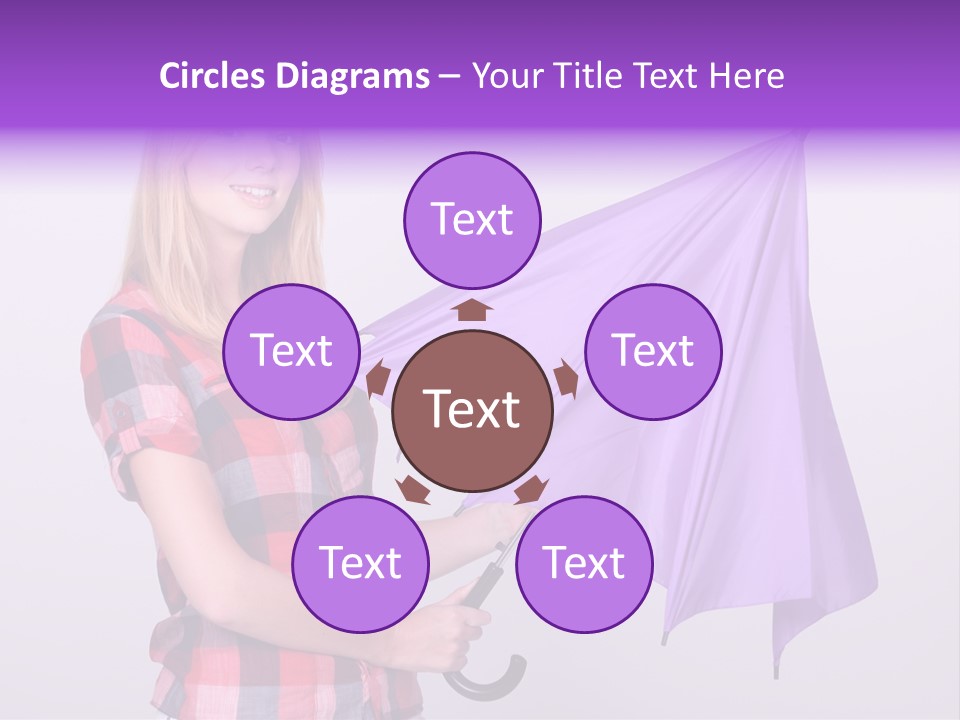 Mauve Purple Parasol PowerPoint Template