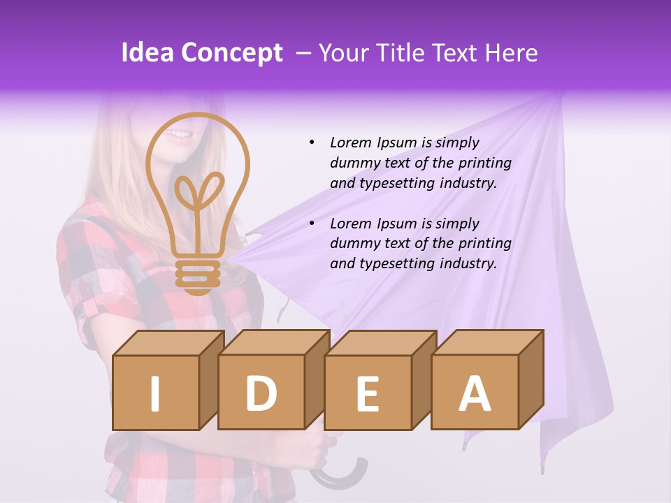 Mauve Purple Parasol PowerPoint Template