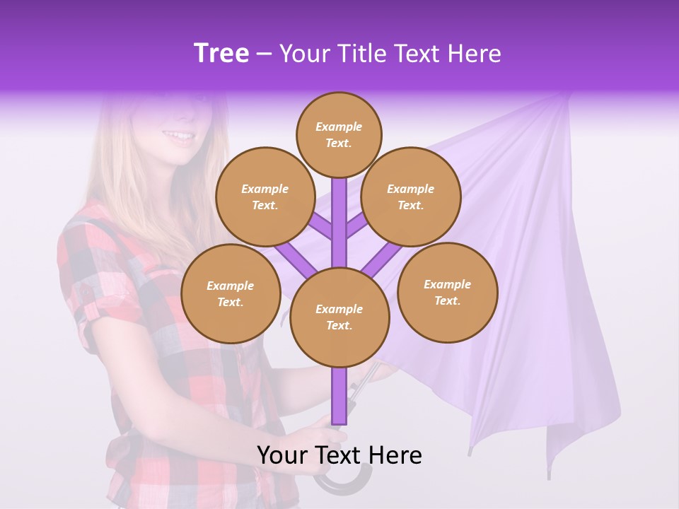 Mauve Purple Parasol PowerPoint Template