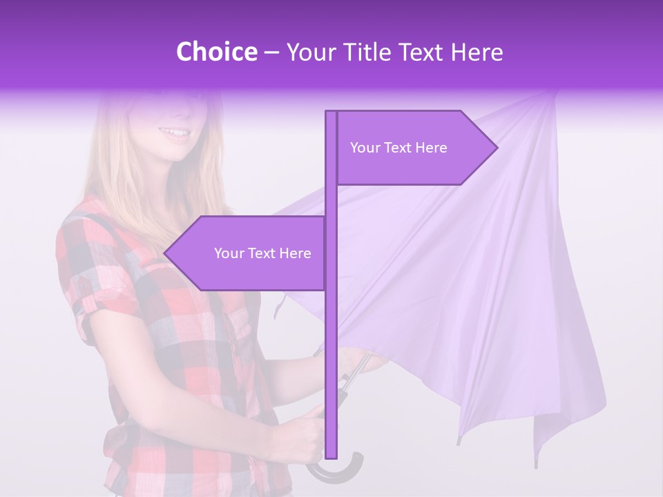 Mauve Purple Parasol PowerPoint Template