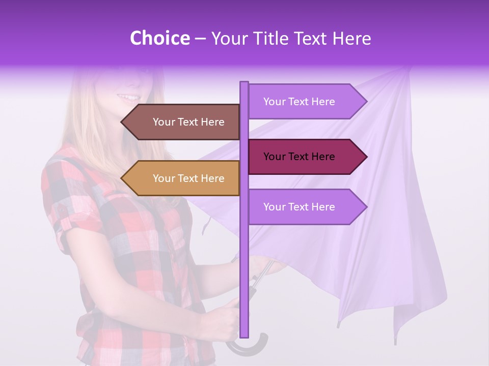 Mauve Purple Parasol PowerPoint Template