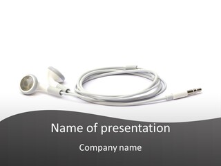 Ear Earphones White PowerPoint Template