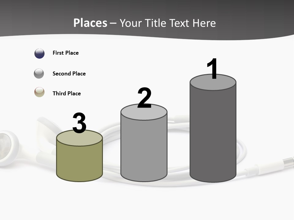 Ear Earphones White PowerPoint Template