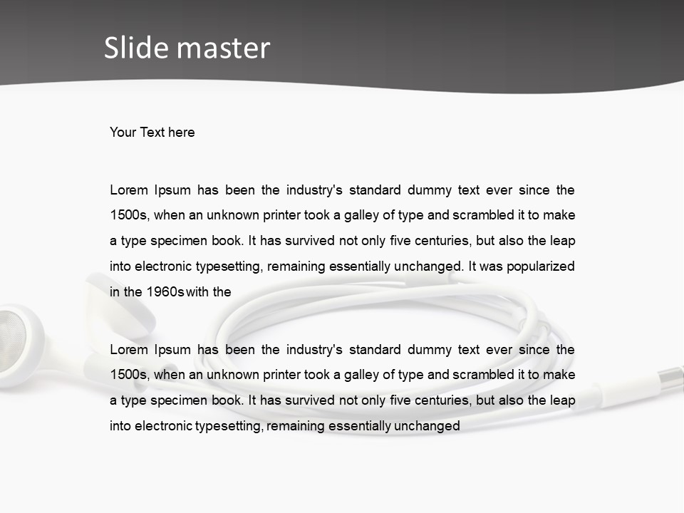 Ear Earphones White PowerPoint Template