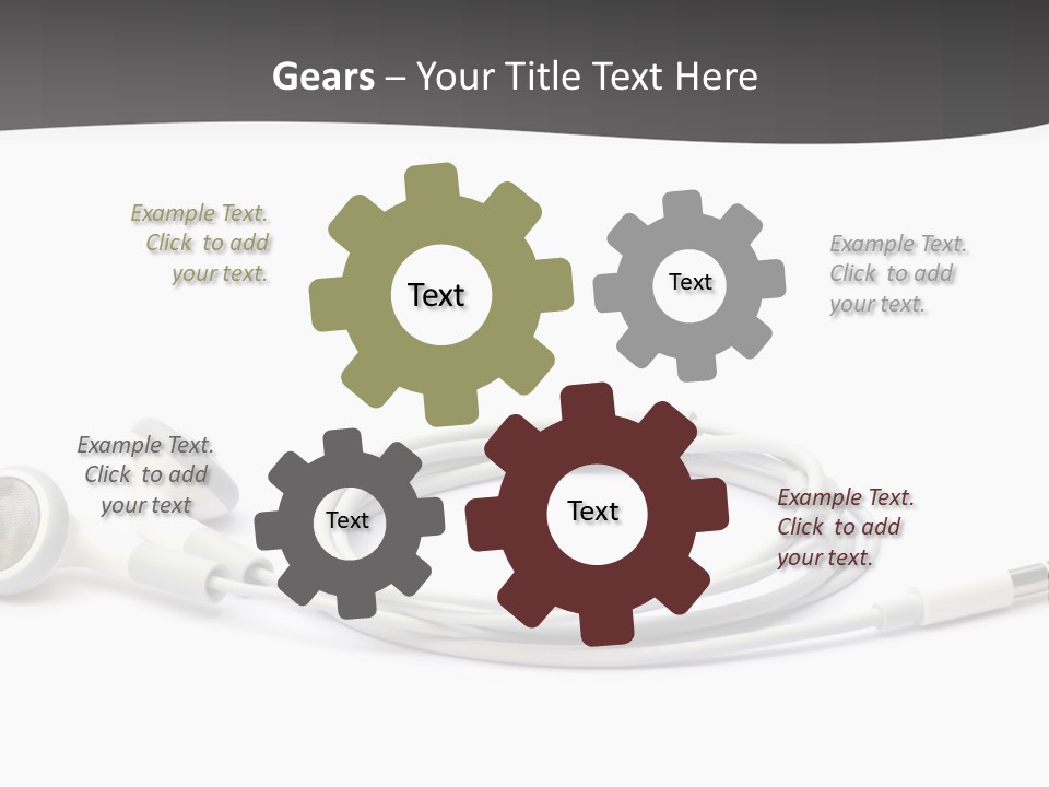 Ear Earphones White PowerPoint Template