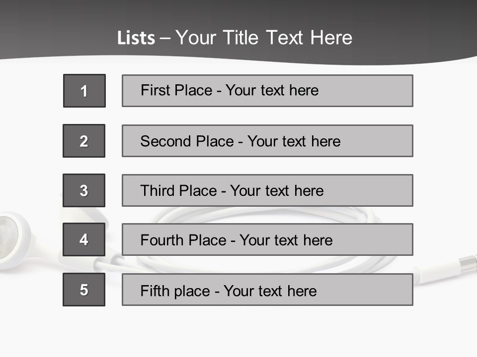 Ear Earphones White PowerPoint Template