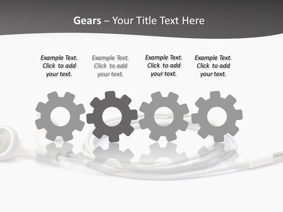 Ear Earphones White PowerPoint Template