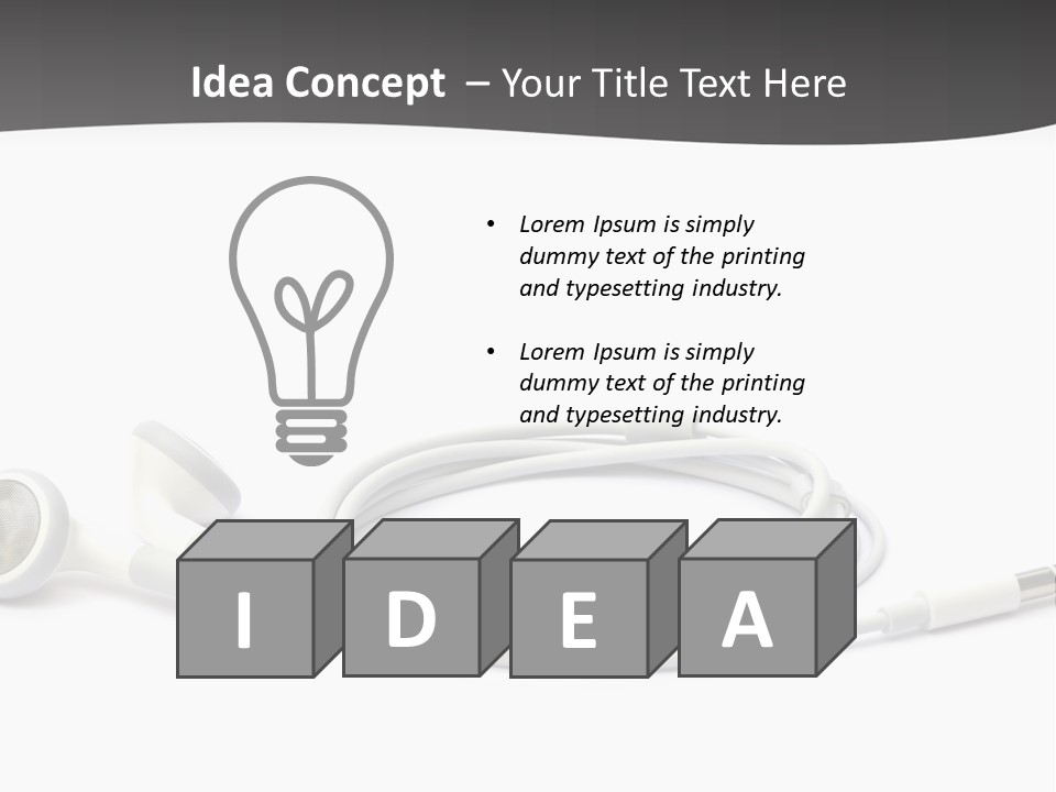 Ear Earphones White PowerPoint Template