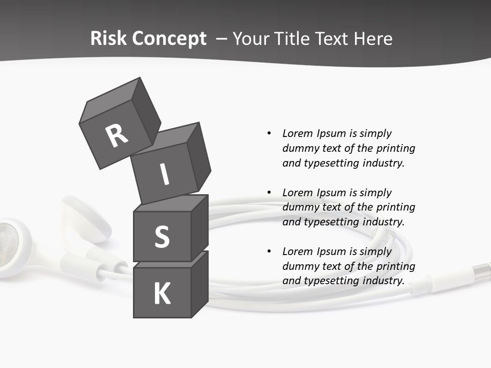 Ear Earphones White PowerPoint Template