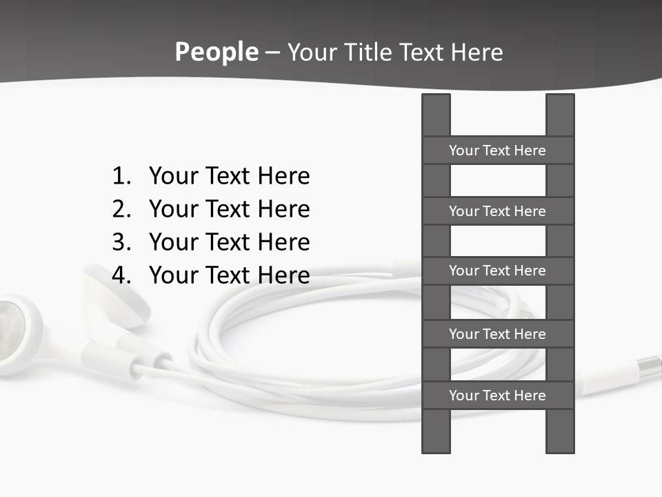 Ear Earphones White PowerPoint Template