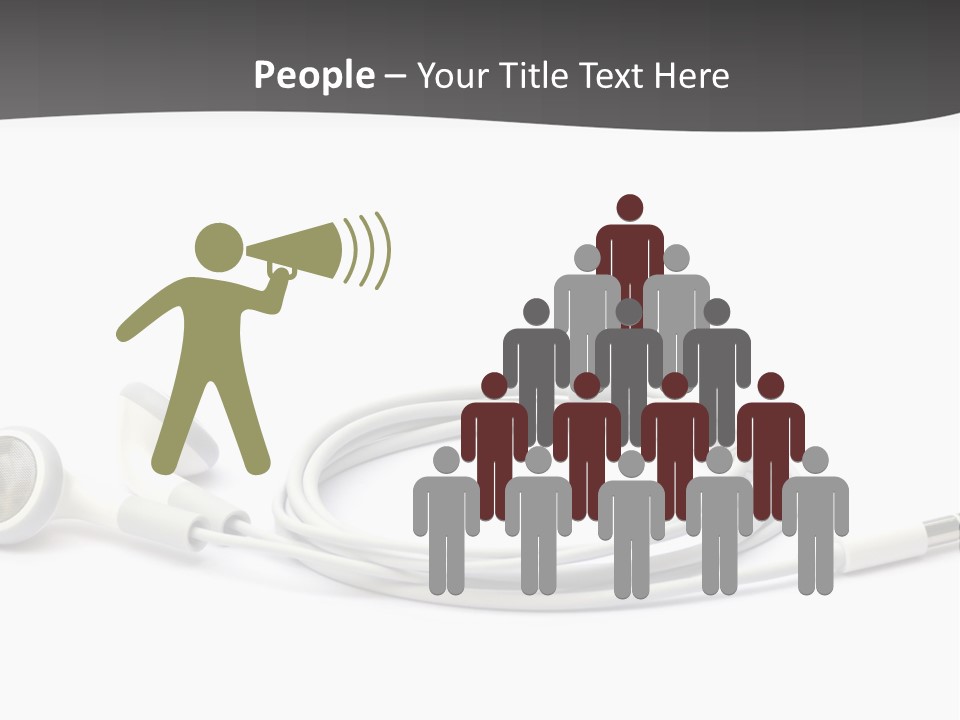 Ear Earphones White PowerPoint Template