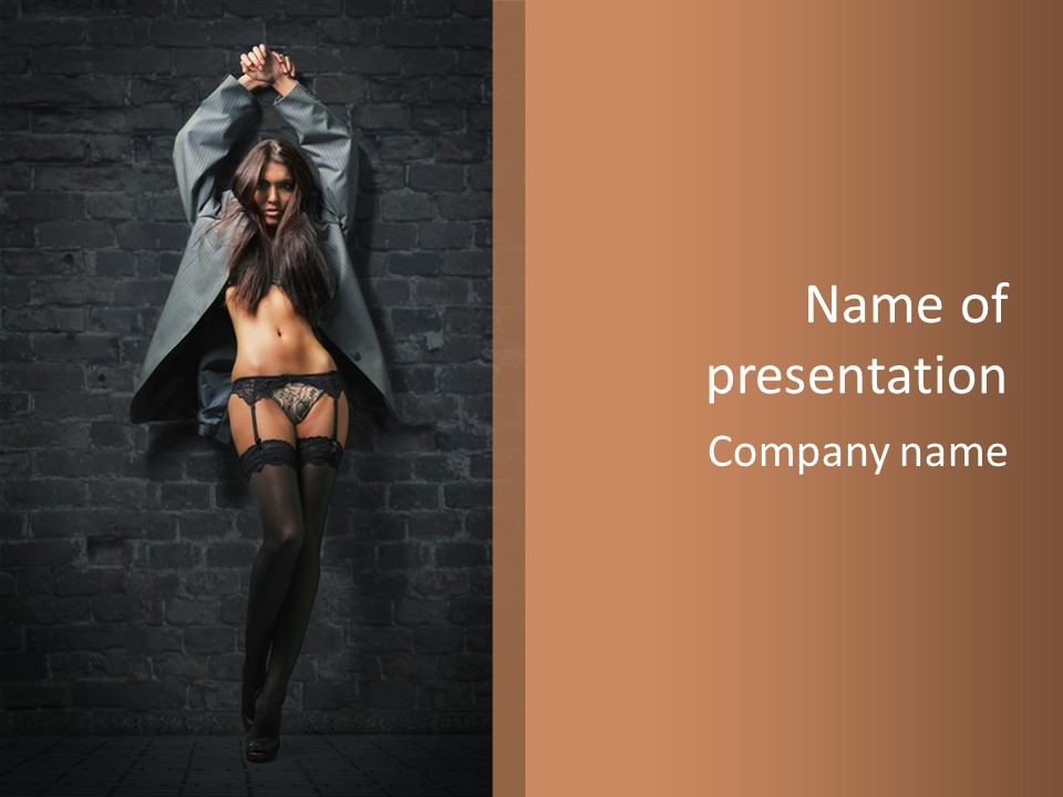 Female Seductive Girl PowerPoint Template