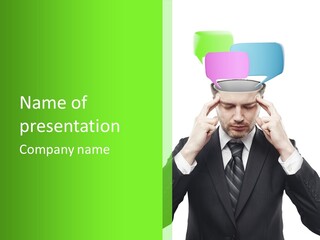 Intricacy Speech Bubbles Face PowerPoint Template