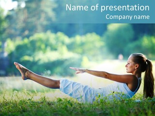 Countryside Woman Outdoor PowerPoint Template