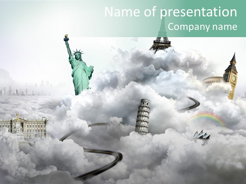 Clouds Collage Style PowerPoint Template