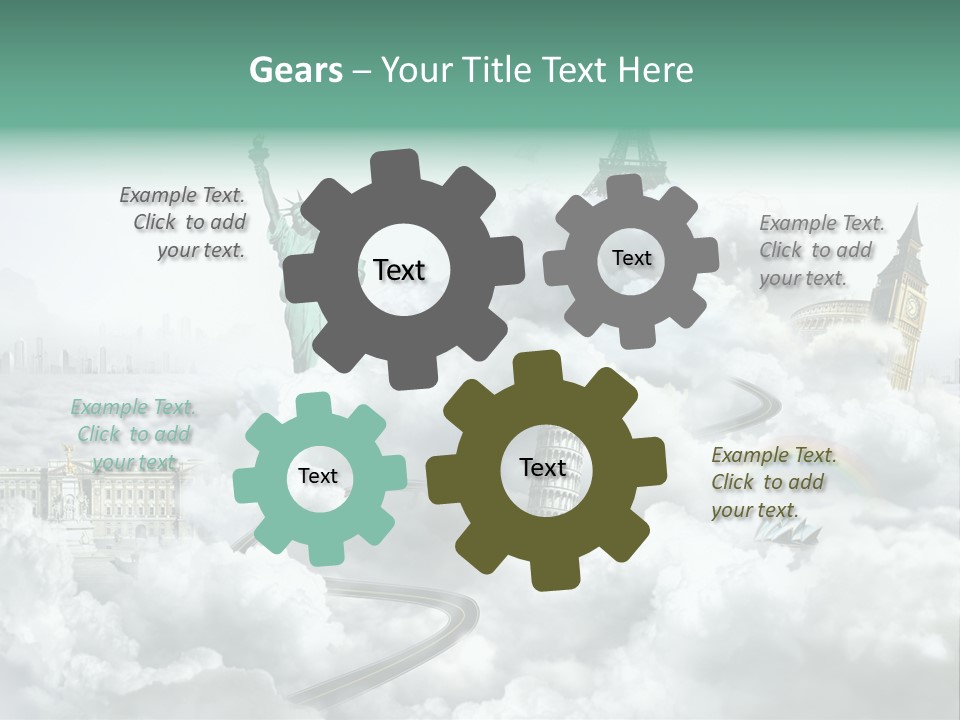 Clouds Collage Style PowerPoint Template