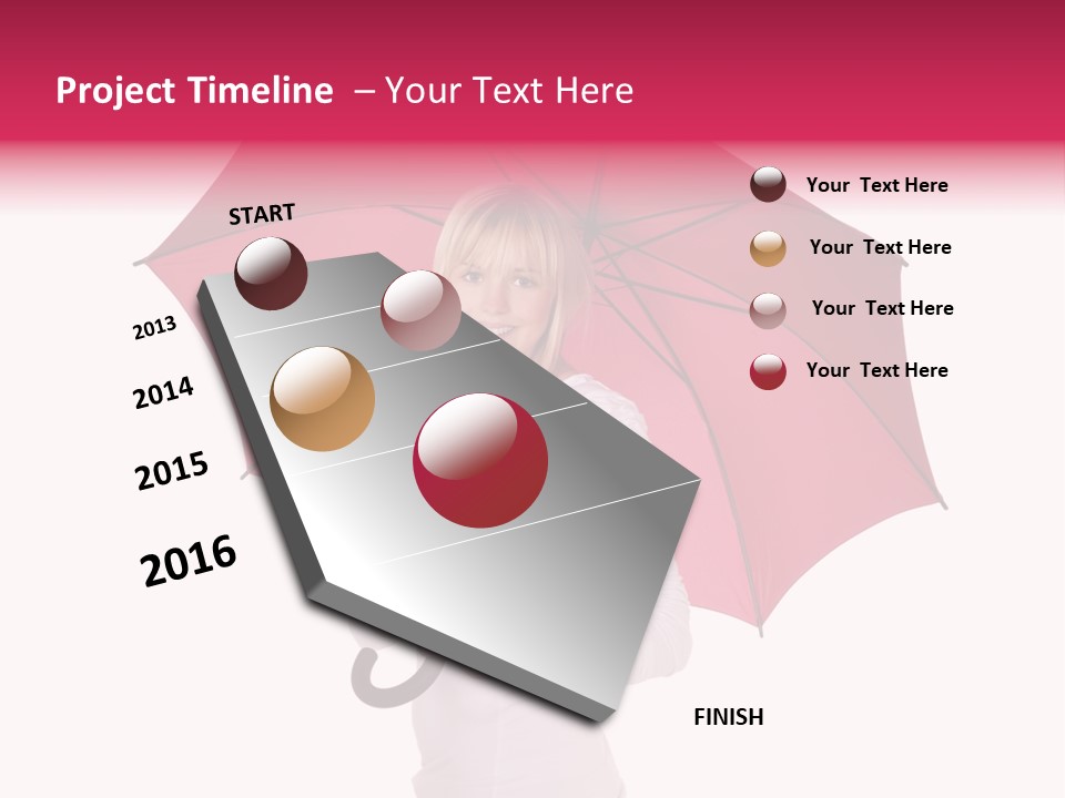 Woman Attractive Long Hair PowerPoint Template