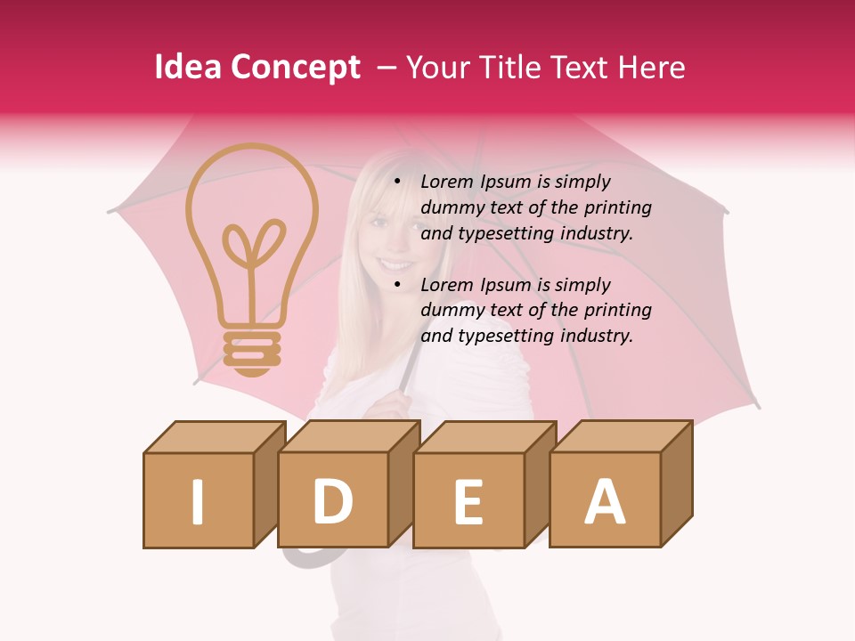 Woman Attractive Long Hair PowerPoint Template