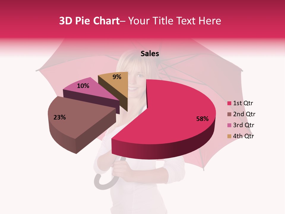 Woman Attractive Long Hair PowerPoint Template