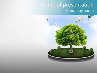 Picture Global Tree PowerPoint Template