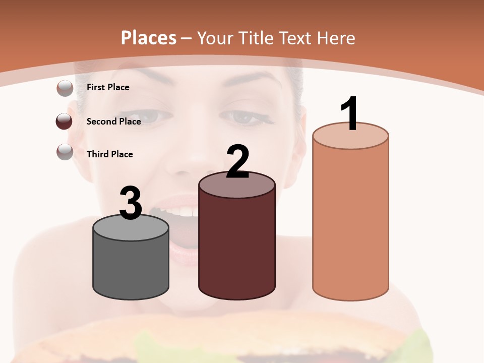 Big Teen Brunette PowerPoint Template