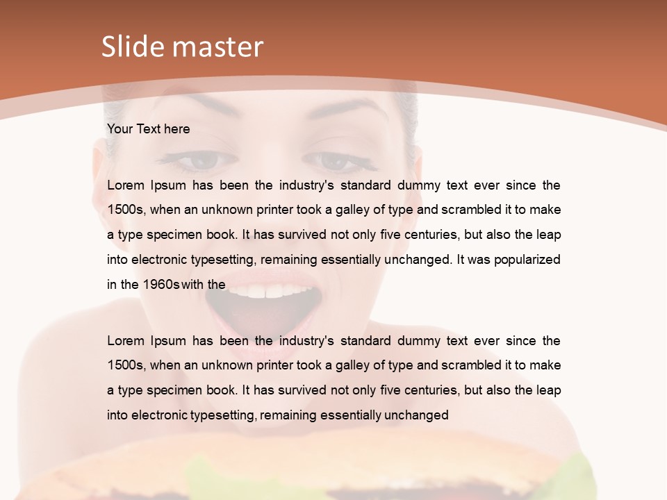 Big Teen Brunette PowerPoint Template