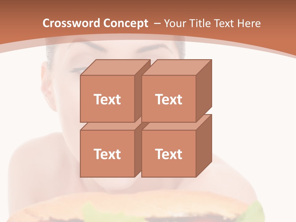 Big Teen Brunette PowerPoint Template