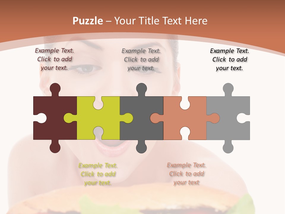 Big Teen Brunette PowerPoint Template