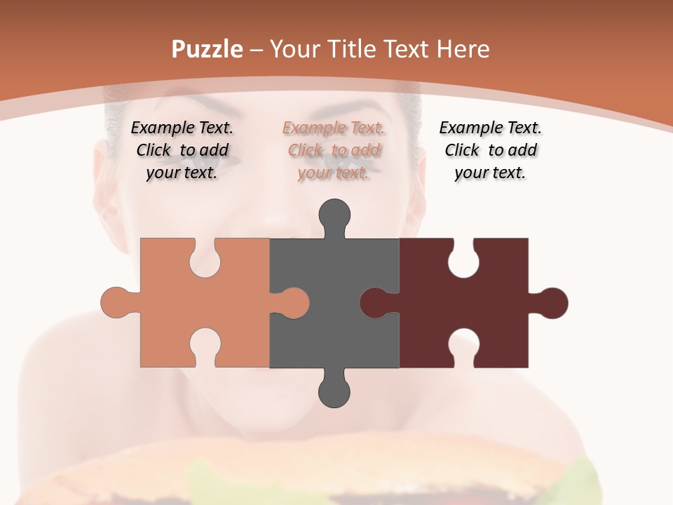 Big Teen Brunette PowerPoint Template