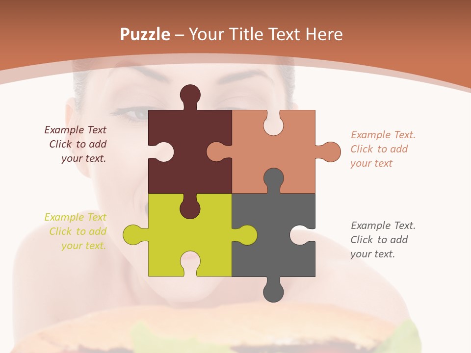 Big Teen Brunette PowerPoint Template