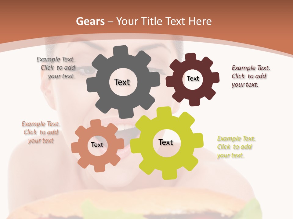 Big Teen Brunette PowerPoint Template