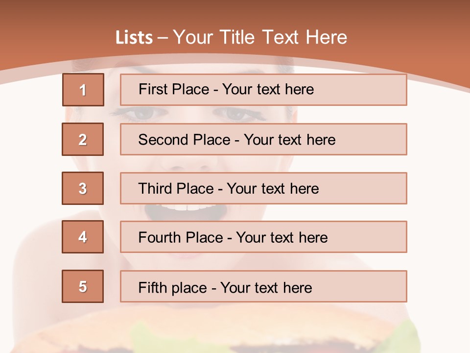 Big Teen Brunette PowerPoint Template