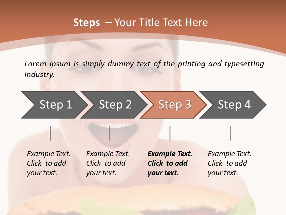 Big Teen Brunette PowerPoint Template